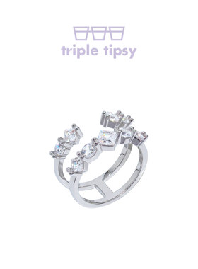 双圈满钻戒指简约高级感送女友