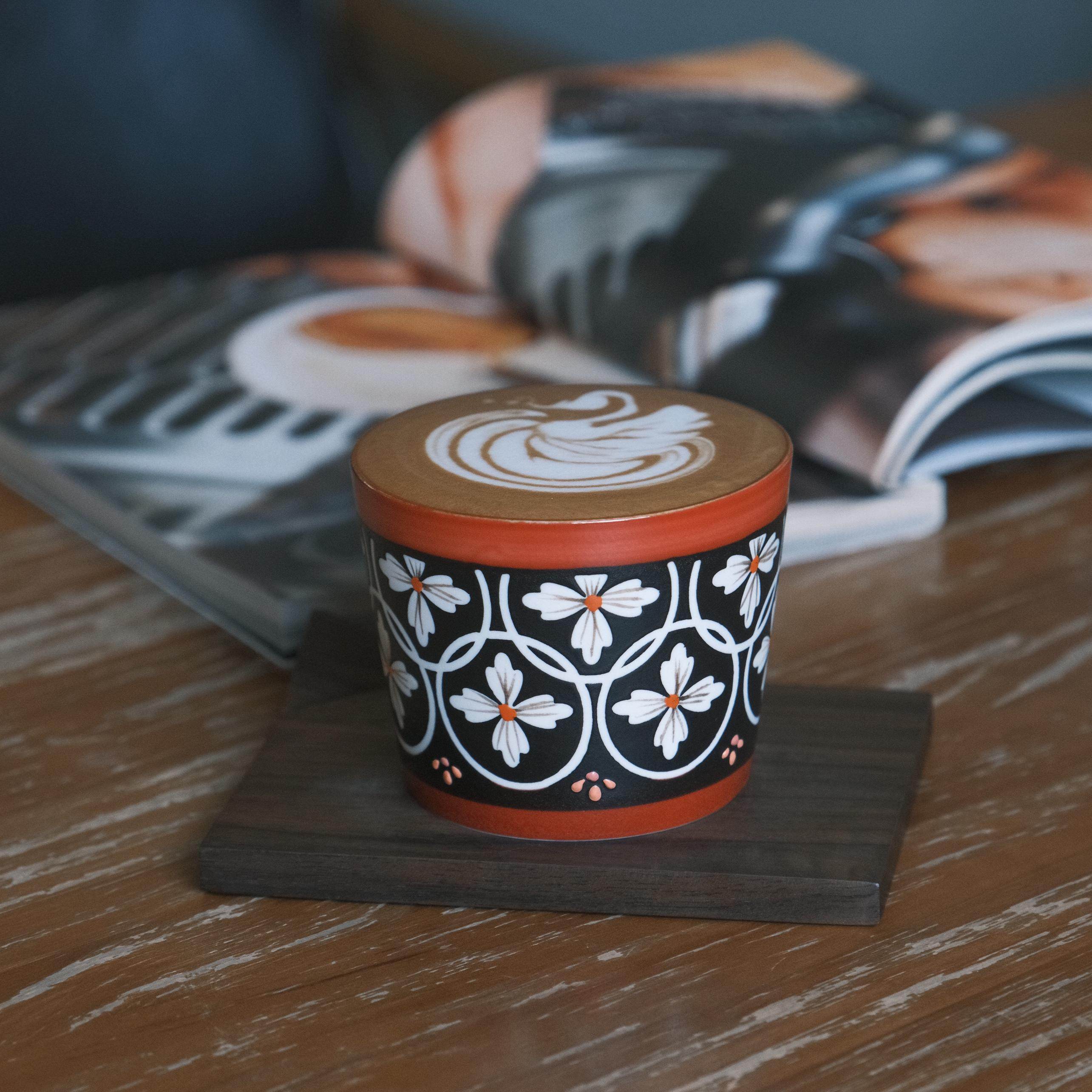 春辰手工刻花猪口杯景德镇陶瓷咖啡杯拿铁拉花复古小众礼物250ml,餐饮具,咖啡杯,淘宝优惠券,粉丝福利购,淘宝优惠卷