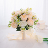 出嫁红色手捧花新娘结婚仿真花新郎领证接亲拍照永生花新中式 花束