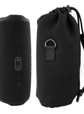 适用JBL CHARGE5音箱便携透音网布袋冲击波4/5代收纳包肩带保护套