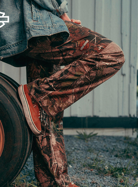 哈雷戴维森 X Realtree 多功能工装裤女士伪装迷彩裤 宽松直筒裤