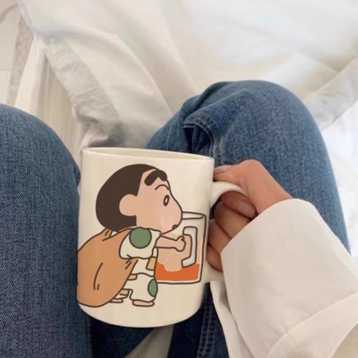蜡笔小新ins高颜值卡通马克杯带