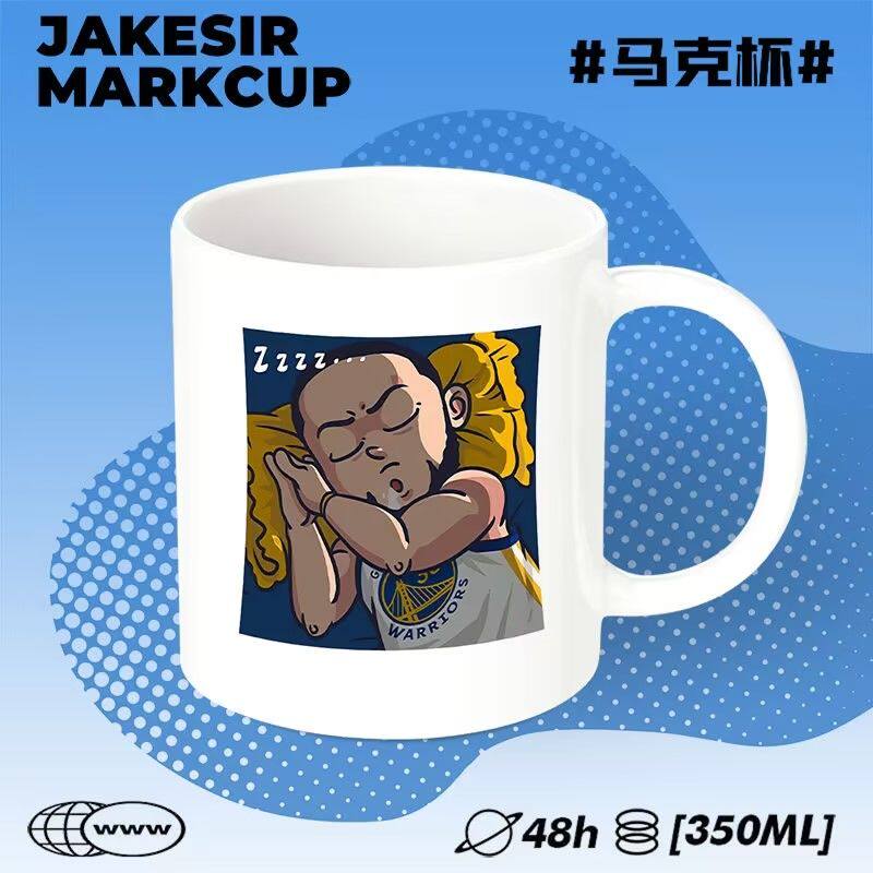 NBA库里Q版周边陶瓷杯马克杯家用牛奶咖啡杯桌面摆件送妈妈礼物