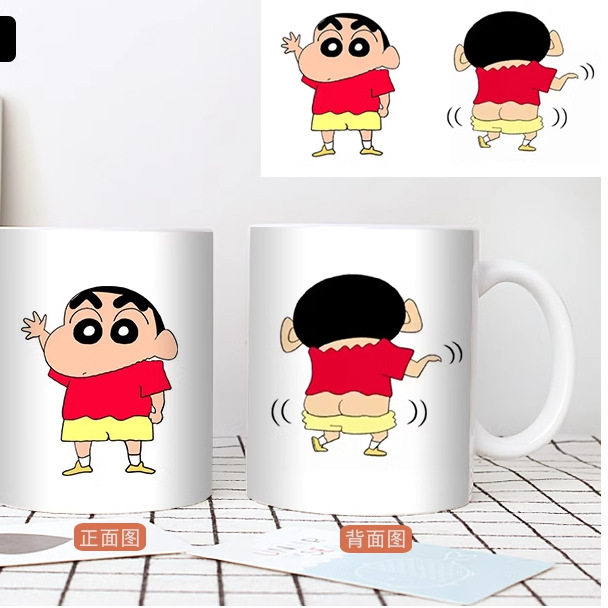 蜡笔小新卡通陶瓷可爱马克杯杯子咖啡陶瓷杯动漫水杯学生礼物个性