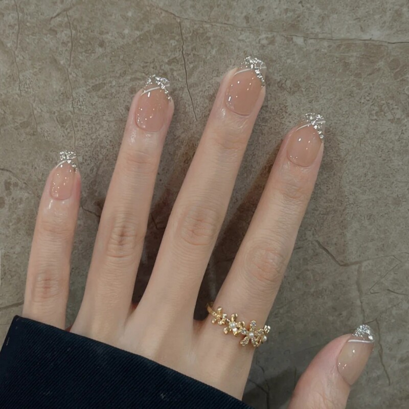 手工穿戴甲短款 仙气法式美甲贴美甲工具
