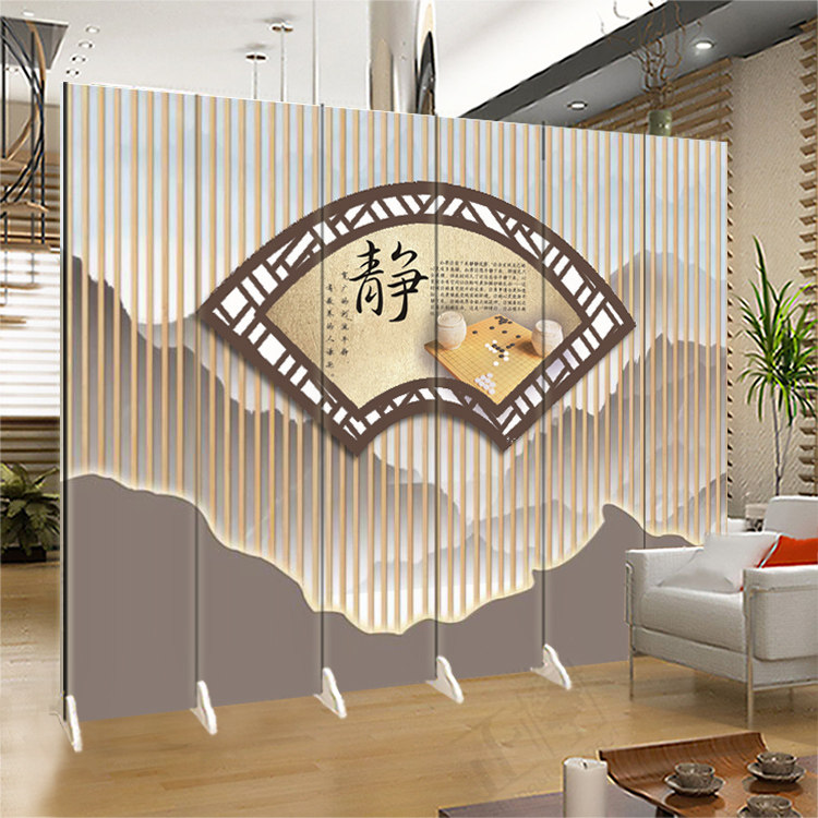 围棋文化棋牌室折叠移动屏风隔断客厅时尚玄关休闲娱乐双面装饰墙