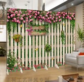 蔷薇玫瑰欧式 玄关入户美食美容婚礼 建筑街道折叠屏风隔断客厅时尚
