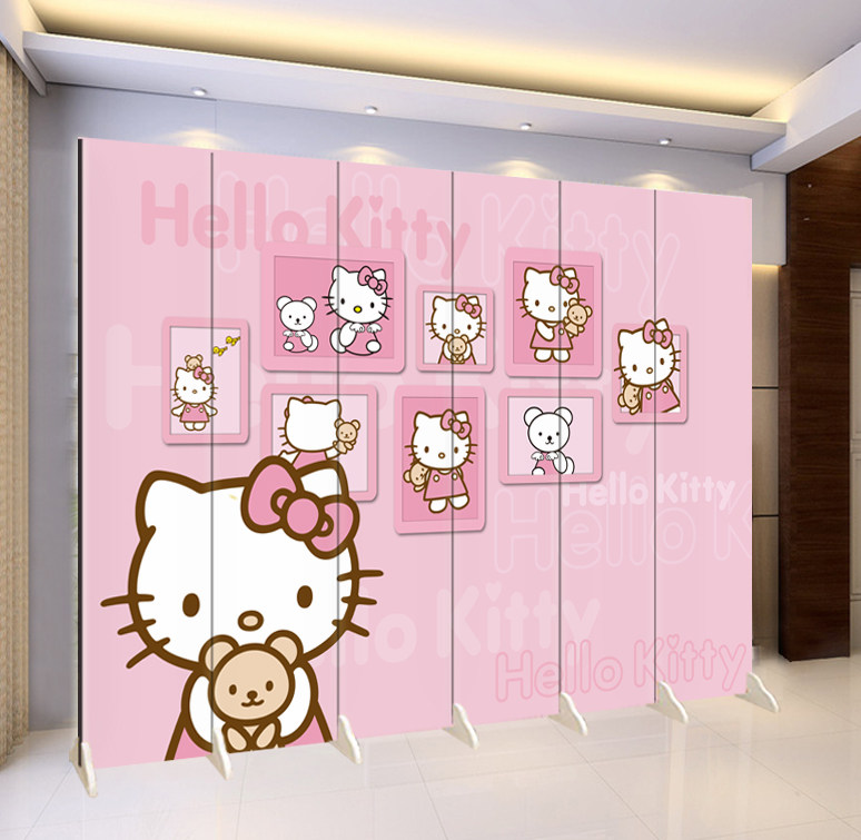 hellokitty凯蒂猫卡通折屏风隔断图片
