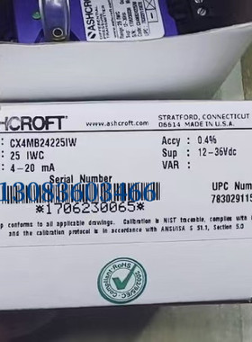 ASHCROFT雅斯科压力传感器CX4MB24225IW