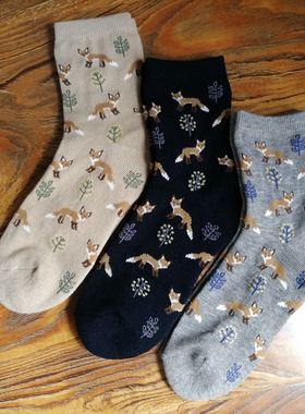 出清！NO退NO换！外贸日单秋冬女士保暖毛圈中筒袜子甜美可爱卡通