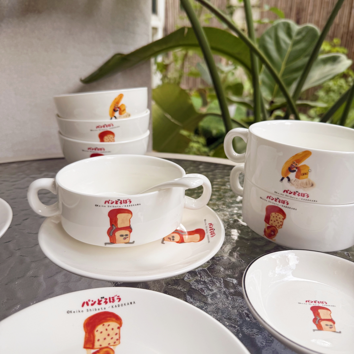 柴田启子面包小偷绘本周边耐高温陶瓷餐具家用米饭碗菜盘味碟骨碟