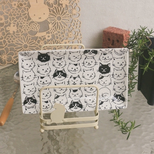 JW 百变猫头表情系列陶瓷盘卡通萌趣小猫长方形盘子零食果品方盘