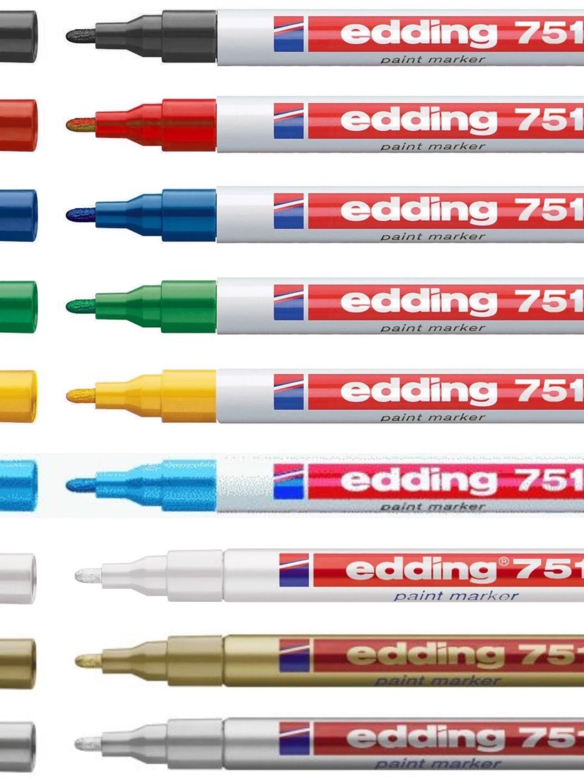 edding油漆笔黑色工业不掉色耐高温防酒精擦不掉不褪色描胎补漆笔