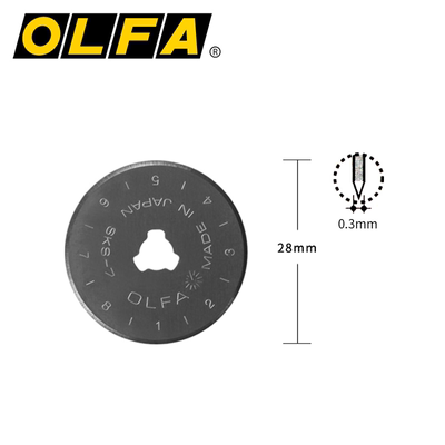 日本原装OLFA RB28-2滚刀刀片 实线滚刀片 圆刀片直径28mm碳素钢