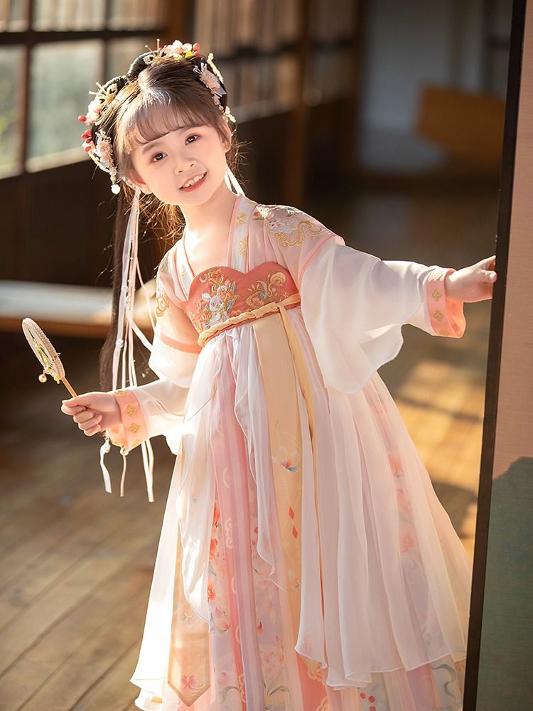 春秋新款女童古风超仙汉服襦裙汉服儿童女中国风唐装儿童夏款连衣
