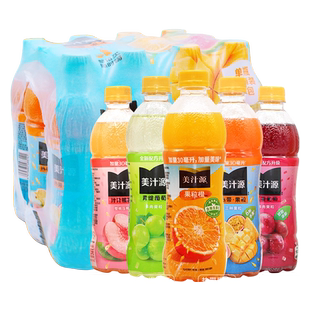 可口可乐美汁源多肉爽粒红缇葡萄热带果粒果味饮料橙汁450ml*12瓶