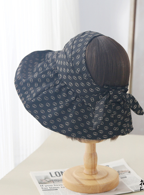 夏季休闲轻便黑胶登山百搭大牌印花空顶防晒遮阳帽024