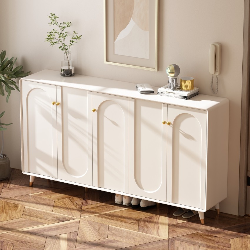 法式奶油风鞋柜一体靠墙储物柜轻奢客厅收纳柜家用门口入户玄关柜