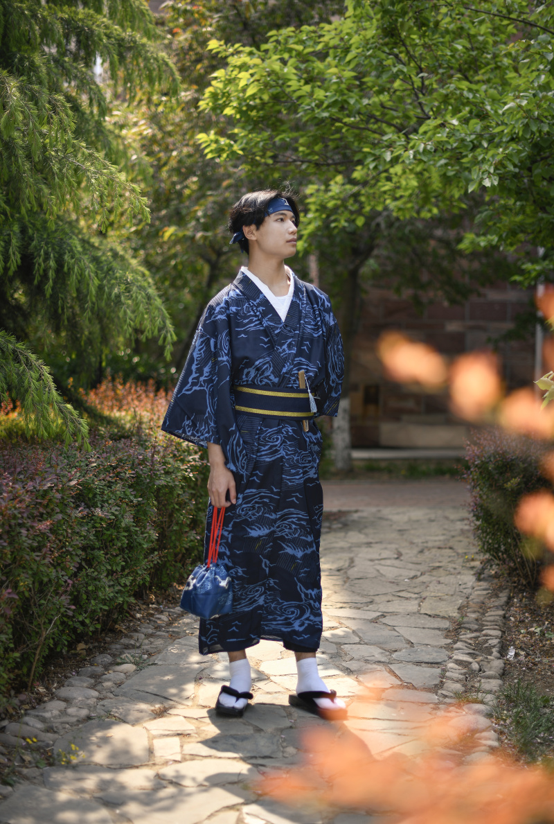 2020 new kimono mens dress traditional Samurai kimono all seasons wear wrinkle free and iron free