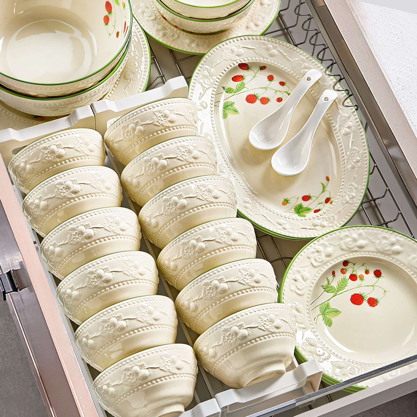 法式碗碟套装家用2025新款高级感餐具碗盘碗筷子乔迁新婚礼物碗具,餐饮具,碗,淘宝优惠券,粉丝福利购,淘宝优惠卷