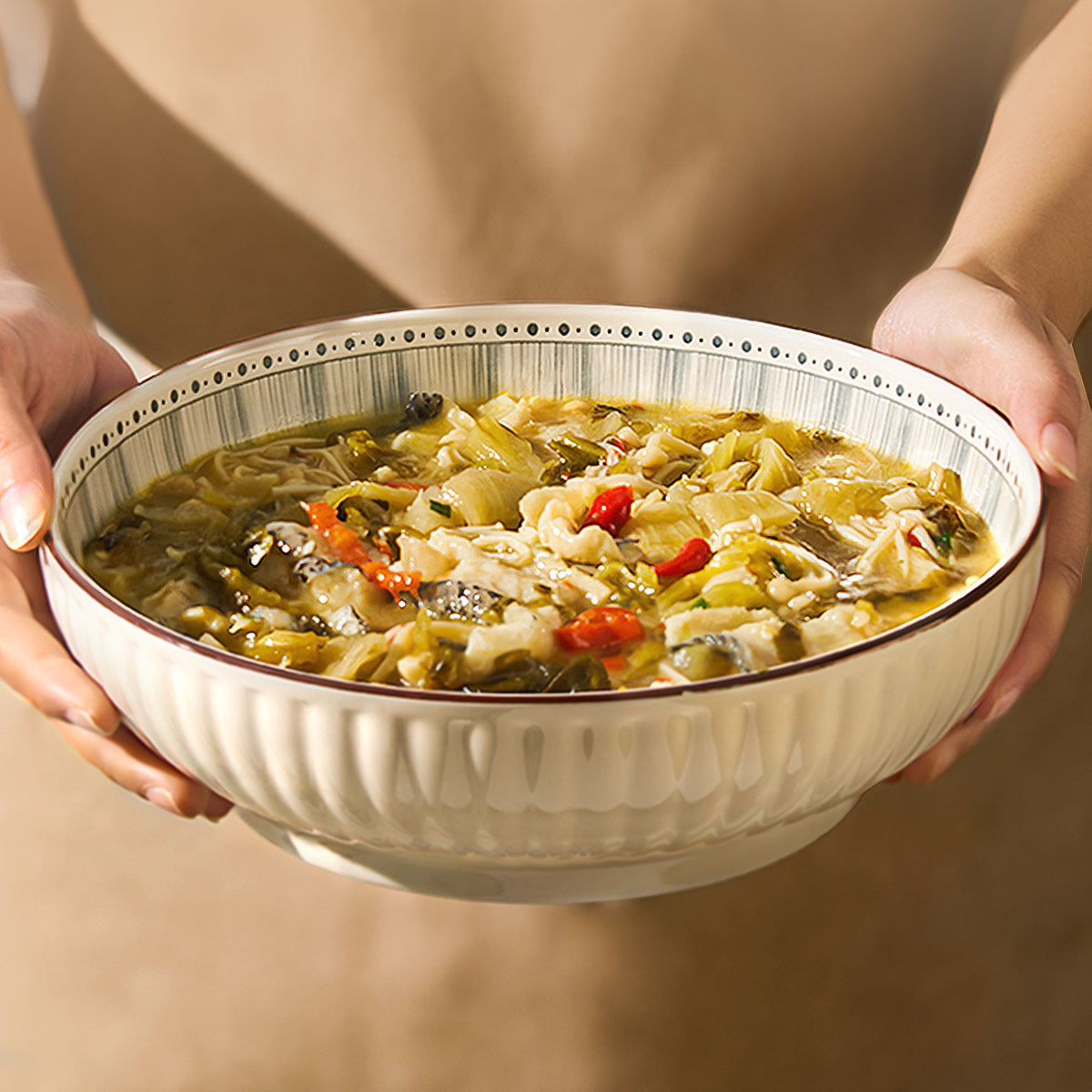 日式陶瓷酸菜鱼大盆碗新款汤碗