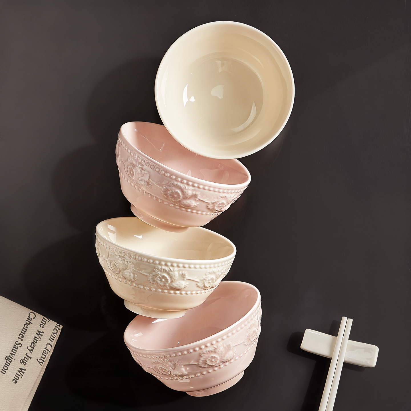 法式高颜值陶瓷米饭碗家用吃饭碗