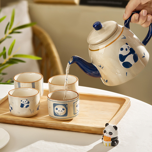 小茶杯茶具套装 熊猫泡茶壶订婚乔迁礼物杯子水壶家用2024新款 杯具