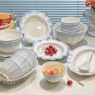 法式餐具套装碗碟家用2026新款高颜值碗盘子碗筷乔迁新居礼物碗具
