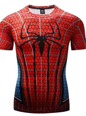 Men's Spider Print T-shirt Outdoor Bodybuilding Sports