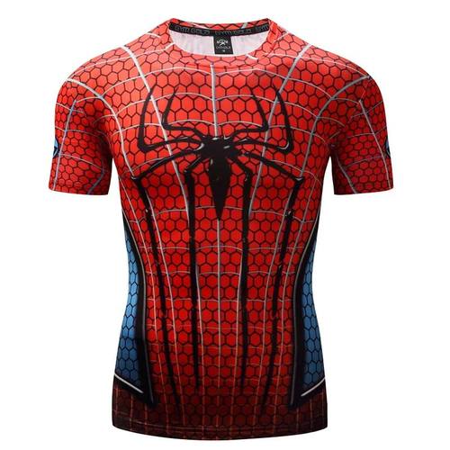 Men's Spider Print T-shirt Outdoor Bodybuilding Sports