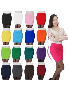 Waist Skirt Solid Summer Elastic High Color Pleated Women