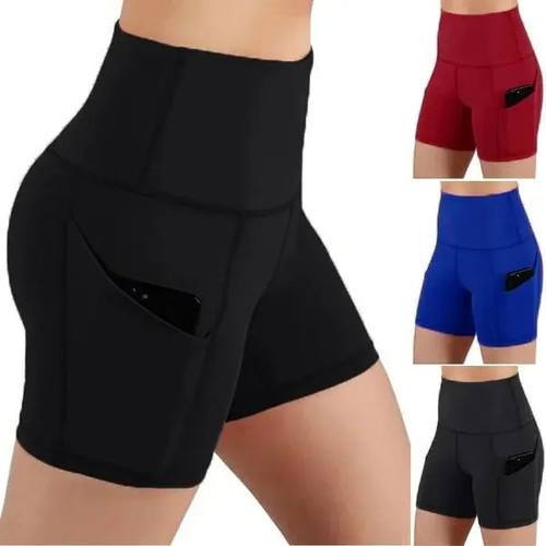 Pure Color High Waist Sports Shorts Women Yoga Pants