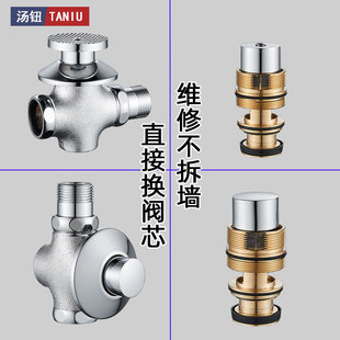 埋墙全铜阀芯蹲便器冲洗阀维修配件 厕所埋地脚踩冲水阀阀芯手按式
