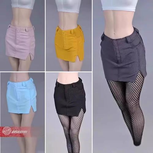 现货1/6女兵人包臀开叉短裙