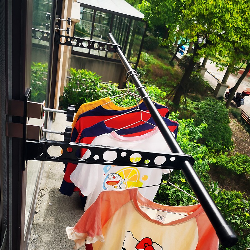 窗户晾衣架免打孔折叠衣架挂钩