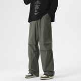 秋季情侣潮流褶皱伞兵裤男士百搭休闲裤阔腿冰丝束脚裤K718P55，男装休闲裤，电商A073
