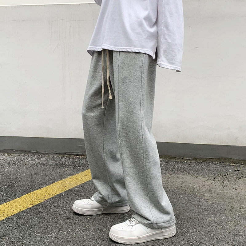 潮流拼接直筒休闲裤男大码宽松拖地长裤 K2119P50 控价68图片