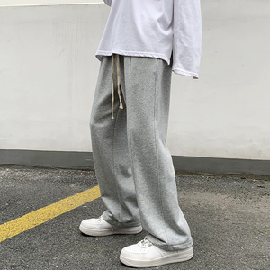 潮流拼接直筒休闲裤男大码宽松拖地长裤 K2119P50 控价68图片