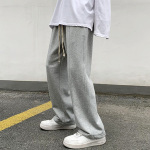 潮流拼接直筒休闲裤男大码宽松拖地长裤图片