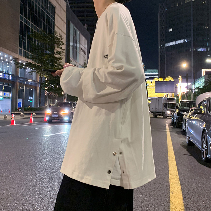 个性排扣卫衣男大码宽松圆领长袖外套 WY2110P45 控价58图片