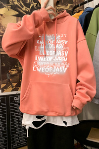 主推差价大 欧美高街印花连帽卫衣男大码宽松情侣外套W9001P45图片