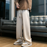 直播仿羊绒直筒休闲裤男大码宽松显瘦垂感针织毛呢裤K868P60，男装休闲裤，电商A073