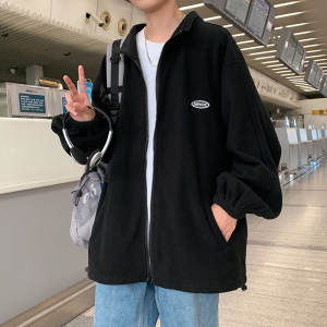 潮流拼接双面摇粒绒卫衣男女百搭保暖外套WY2112P60图片
