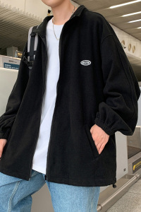 潮流拼接双面摇粒绒卫衣男女百搭保暖外套WY2112P60图片