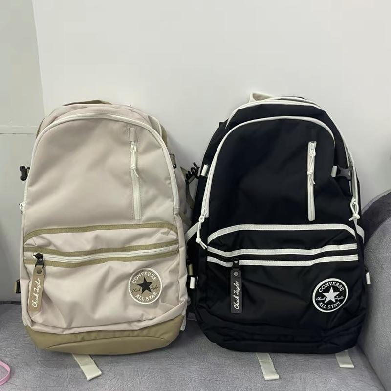 匡威户外大容量男女黑色双肩包