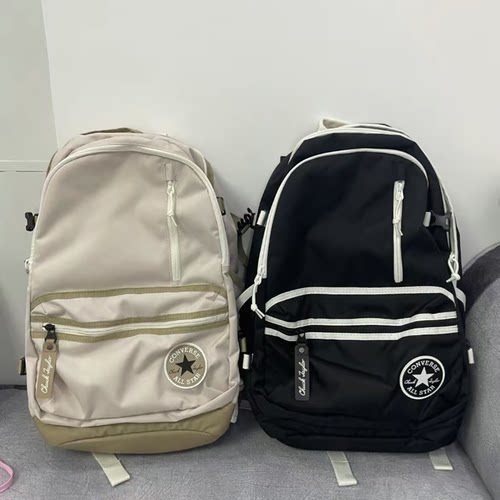 匡威户外大容量男女黑色双肩包
