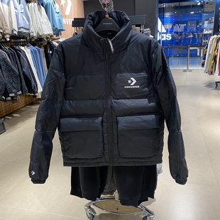 CONVERSE匡威FW22男冬款 A03 外套黑色立领运动保暖羽绒服10023755