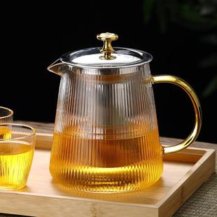 茶壶玻璃锤纹水壶单壶家用煮茶耐高温花茶茶具套装 日式 过滤泡茶壶