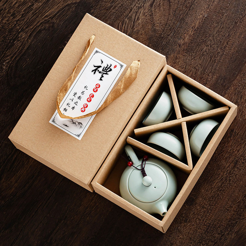 定窑功夫陶瓷便携茶具套装