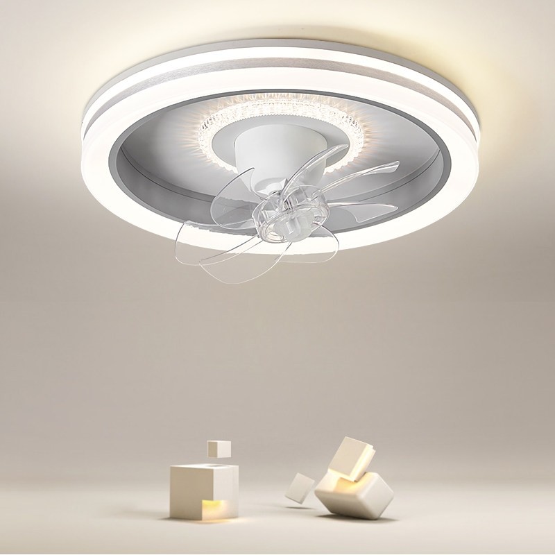 四季沐歌卧室风扇灯2025新款餐厅灯带风扇的吸顶灯摇头一体电风扇